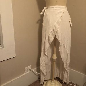 NWT TOBI Ruffle High Low Wrap Skirt